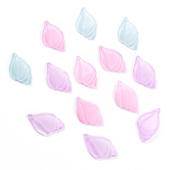 Mixed Color Opaque Glass Pendants, Conch Shape, Mixed Color, 26x15.5x2.5mm, Hole: 1.2mm