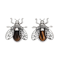 Tiger Eye Natural Tiger Eye & Alloy Lapel Pin Brooches, Bees, with  Iron Pins, Dyed & Undyed, Antique Silver, 39~40.5x37~38mm