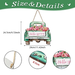 Автомобиль Деревянный кулон с надписью, для украшения дома, автомобиль, Кулон : 247x290x5 мм