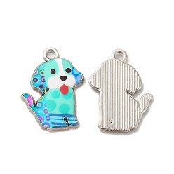 Синий Панданы из сплава эмали, без свинца и без кадмия, платина, собачий шарм, синие, 21.5x16x2 мм, отверстие : 1.8 мм