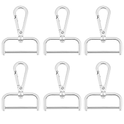 Платина 10Поворотные застежки-«лобстеры» из сплава, для изготовления пакетов, платина, 63x47x8 мм, отверстие : 13x38 мм