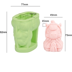 Лошадь 12 силиконовая форма для ароматерапевтических свечей зодиака, для изготовления свечей, пищевой силикон, желто-зеленый, лошадь, 7.7x5.6x8.2 см