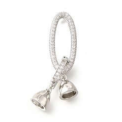 Платина Реечное покрытие латунь микро паве прозрачный кубический цирконий складные застежки, долговечный, без свинца и без кадмия, овальные, платина, 41 мм