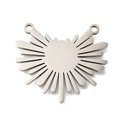 Солнце Антикоррозийные 201 подвески из нержавеющей стали, цвет нержавеющей стали, солнце, 22x25x1.5 мм, отверстие : 1.5 мм