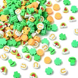 (52) Непрозрачная лаванда 200 бусины из полимерной глины ручной работы., разнообразные, разноцветные, 7.5~9.5x8.5~9x4.5 мм, отверстие : 1.8 мм