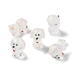 Собака Светящиеся нити бус лэмпворк ручной работы, светится в темноте, собака, 21.5~22x15.5~16x16~16.5 мм, отверстие : 1.8 мм, около 19 шт / нитка, 15.75'' (40 см)