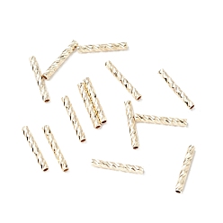 Golden Gerade Rohrperlen aus Messing, cadmiumfrei und bleifrei, langlebig überzogen, golden, 10x1.5 mm, Bohrung: 0.8 mm