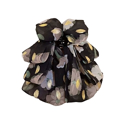 Colorful Plastic Claw Hair Clips, with Cloth Bowknot, Colorful, 190x170mm