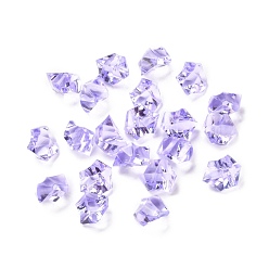 Lilac Irregular-shape Acrylic Rhinestone, Artificial Ice Gems for Vase Fillers Home Decorations, Lilac, 21x16x13.5~14mm, about 600pcs/kg