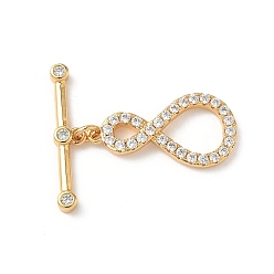 Настоящее золото 18K Латунные застежки-молнии из прозрачного кубического циркония, бесконечность, без никеля , реальный 18 k позолоченный, 29.5 мм