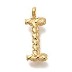 Letter I Вакуумное покрытие pvd 304 подвески из нержавеющей стали, реальный 18 k позолоченный, буквенное очарование, Буква "i", 14.5x95.5x3 мм, отверстие : 1.8 мм