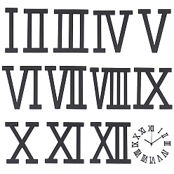 Noir Cabochons acryliques, chiffre romain 1-12, noir, 39.5~40x11~38x2.5~3mm