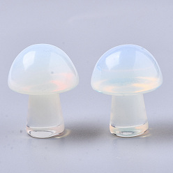 Opalite Opalite GuaSha Stone, Gua Sha Scraping Massage Tool, for SPA Relaxing Meditation Massage, Undyed, Mushroom Shaped, 21x16mm