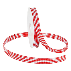 Rouge Ruban tartan en polyester, pour les invitations de mariage, bouquets, emballage cadeau, rouge, 5/8 pouces (16 mm)