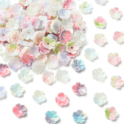 (52) Непрозрачная лаванда 100шт. светящиеся кабошоны в виде цветов из смолы, аксессуары для украшения ногтей для женщин, разноцветные, 9x9x2.5 мм, отверстие : 1.4 мм