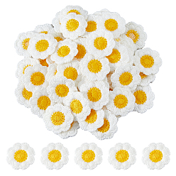 Белый 60 шт. аксессуары для украшения из полиэстера с цветочным рисунком, для одежды своими руками, пакет, брюки, украшение обуви, белые, 35x33x2.5 мм