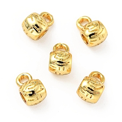 Золотой Поручни из латунной трубы с покрытием стойки, бочкообразные бусины под залог, без кадмия и без свинца, долговечный, золотые, 9x5.5x6 мм, отверстие : 2 мм, внутренний диаметр: 2.4 мм