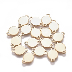 Золотой Ионное покрытие (ip) 304 соединители звеньев из нержавеющей стали, плоско-круглые, золотые, 8x12x0.7 мм, отверстие : 1.4 мм