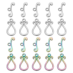 (52) Непрозрачная лаванда 10 наборы 2 цвета 304 застежки-тоглы из нержавеющей стали, слеза, разноцветные, слеза: 18.5x9.5x2.5 мм, отверстие : 1.5 мм, бар: 6.5x16.5x2.5 mm, отверстие : 1.5 мм, 5 наборы / цвет