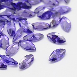 Средний Фиолетовый Кубического циркония указал назад кабошоны, класс А, граненые, лошадиный глаз , средне фиолетовый, 10x5x3 мм