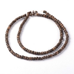 Coconut Natural Coconut Rondelle Bead Strands, 3.5x2~3.5mm, Hole: 1mm, about 163pcs/strand, 15.7 inch