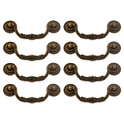 Античная Бронза 8 ручки для ящиков из цинкового сплава, ручки шкафа, аксессуары для дверных ручек, с железным винтом, античная бронза, 32.5x15 мм, отверстия : 3.5 mm и 4 мм