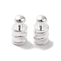 Silver Brass Beads, Cadmium Free & Lead Free, Column, Silver, 8x4mm, Hole: 3.2mm