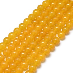 Золотистый Натуральный Malaysia нефритовые бусы пряди, окрашенная и подогревом, круглые, золотые, 4~4.5 мм, отверстие : 0.8 мм, около 85~88 шт / нитка, 14.57~14.96 дюйм (37~38 см)