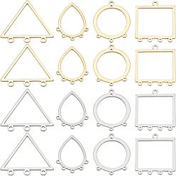 Золотой & Цвет Нержавеющей Стали 32шт. 8 стиль 304 компоненты люстры из нержавеющей стали ссылки, разнообразные, лазерная резка, золотые и нержавеющая сталь цвет, 4 шт / стиль