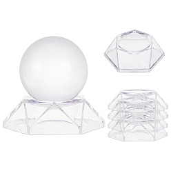 Прозрачный 6шт. акриловая рамка для дисплея, для хрустального шара diaplay, многоугольник, прозрачные, 6.5x7.5x2.25 см, Внутренний диаметр: 5.8x6.7 cm