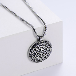 Нержавеющая Сталь Цвет Уникальные ожерелья из нержавеющей стали в стиле панк с подвеской в виде звезды зодиака, цвет нержавеющей стали