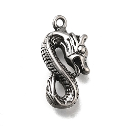 Дракон Ретро 304 из нержавеющей стали подвески, прелести животных, античное серебро, дракон, 20.5x10x5 мм, отверстие : 1.4 мм
