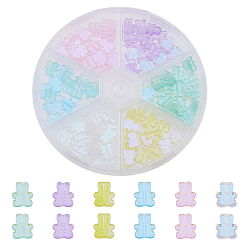 (52) Непрозрачная лаванда 150шт 6 цвета прозрачные гальванические стеклянные бусины нити, с покрытием AB цвета, медведь, разноцветные, 9~9.5x8x2.5 мм, отверстие : 0.7 мм, 25 шт / цвет