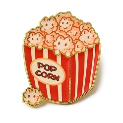Popcorn Эмалевые булавки, Застежки для значков из золотого сплава для рюкзаков и одежды, красные, попкорн, 32x26 мм