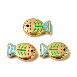 Зеленый Бусины из стеклянной эмали, окрашенные методом запекания, рыба, зелёные, 20x13x5.5 мм, отверстие : 1.4 мм