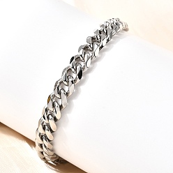 Нержавеющая Сталь Цвет 304 браслеты из нержавеющей стали с кубинской цепочкой для мужчин, цвет нержавеющей стали, 8-1/2 дюйм (21.5 см)