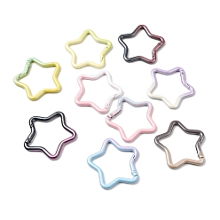 (52) Непрозрачная лаванда Кольца пружинные затворные из сплава с распылительной краской, звезда, разноцветные, 47x49x5 мм