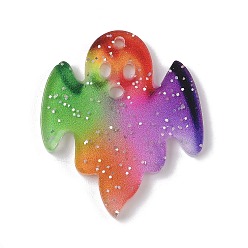Ghost Непрозрачные акриловые подвески, темы хэллоуина, призрак, 32x27x2 мм, отверстие : 1.6 мм