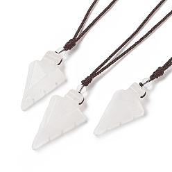Хрусталь Ожерелье с подвеской в виде стрелы из натурального кварца, украшения из драгоценных камней для женщин, 36.22 дюйм (92 см)