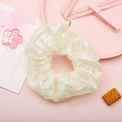 Светлый Золото-желтый Атласные эластичные аксессуары для волос, для девочек или женщин, резинка для волос / резинки для волос, светлый золотарник желтый, 50 мм, внутренний диаметр: 25 мм