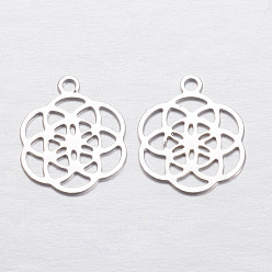 Платина Латунные подвески, цветок, платина, 12x10x0.4 мм, отверстие : 1 мм
