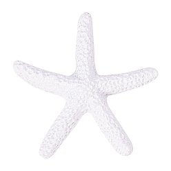White Resin Cabochons, Starfish, White, 57x9.5mm
