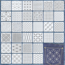 Mixed Shapes PET Embroidery Template, with Ball Chain, Mixed Shapes, 130x130x0.1mm, about 32pcs/set