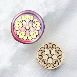 Цветок Сургучная печать латунная головка штампа, для сургучной печати, цветок, 15x15 мм, отверстие : 7 мм