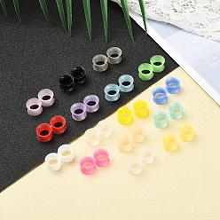 Mixed Color 32Pcs 16 Colors Silicone Glitter Thin Ear Gauges Flesh Tunnels Plugs, Ring, Mixed Color, 10mm, Hole: 9.4mm, 2pcs/color