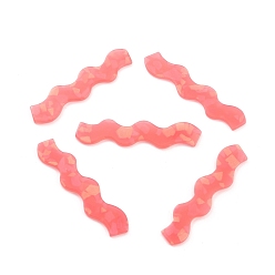 Saumon Clair Cabochons acryliques en forme de vague, pour les accessoires de cheveux, saumon clair, 65x15x2mm