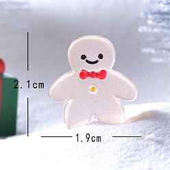 Персиковый Слойка Рождественские светящиеся украшения из микропейзажа из смолы, светится в темноте, Колобок, розовые, 21x19 мм