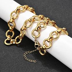 Золотой 304 ожерелья из витых цепочек из нержавеющей стали, ионное покрытие (ip), золотые, 17.83 дюйм (45.3 см)