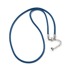 Стально-синий 2.5мм нейлоновый плетеный шнур для изготовления ожерелий, с латунными выводами и 304 застежками из лобстера из нержавеющей стали, долговечный, стойки покрытие, платина, стальной синий, 17.72 дюйм (45 см)