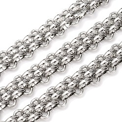 Нержавеющая Сталь Цвет 304 плетеные цепи из нержавеющей стали, несварные, цвет нержавеющей стали, 13.5x6.5x1.5 мм